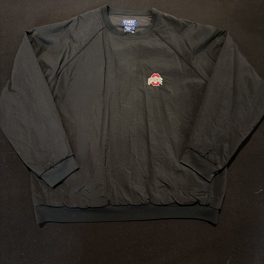 Ohio State Buckeyes Nylon Pullover Windbreaker Front Pockets Embroidered Mens M